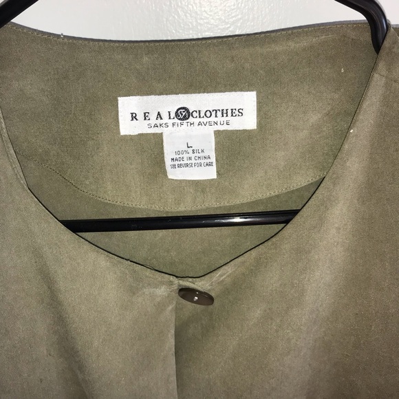Saks Fifth Avenue Real Clothes 100% Silk Top & Slacks Set Size L See Desc/Measur - Picture 2 of 10
